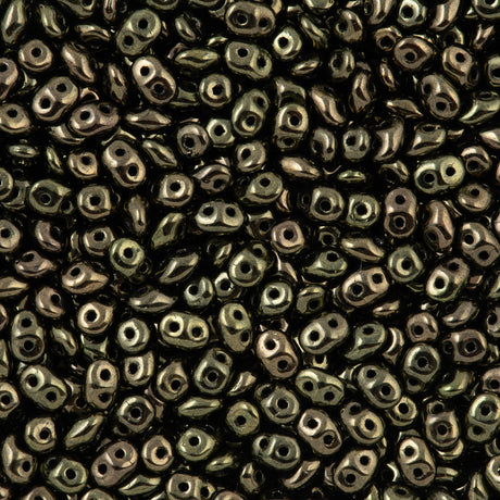 Super Duo 2x5mm Two Hole Beads Moss Luster (23980ML)
