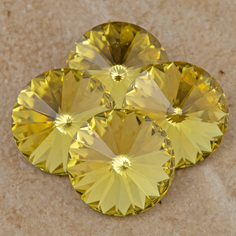 Four TRUE CRYSTAL 12mm Rivoli Dark Jonquil (213)