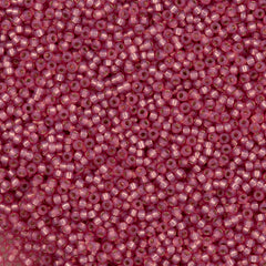 Miyuki Round Seed Bead 11/0 Silver Lined Dyed Dark Rose 22g Tube (645)