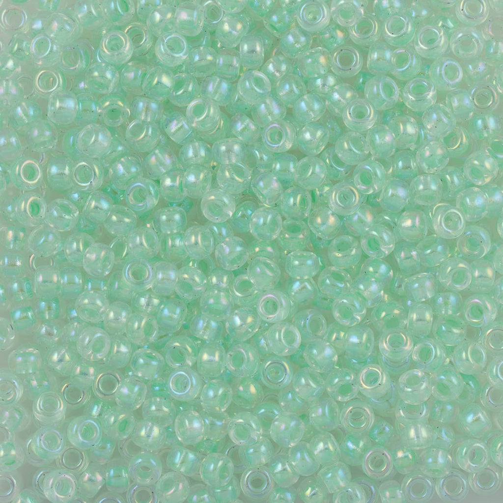 50g Miyuki Round Seed Bead 11/0 Inside Color Lined Light Mint AB (271)