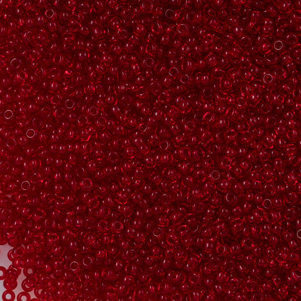 Czech Seed Bead 10/0 Transparent Ruby (90090)
