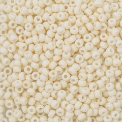 Miyuki Round Seed Bead 6/0 Opaque Matte Cream 20g Tube (2021)