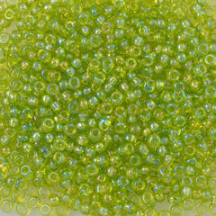 Miyuki Round Seed Bead 6/0 Transparent Lime AB 20g Tube (258)