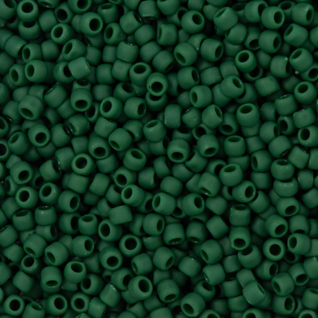 50g Toho Round Seed Bead 8/0 Opaque Matte Forest Green (47HF)