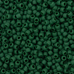 50g Toho Round Seed Bead 8/0 Opaque Matte Forest Green (47HF)