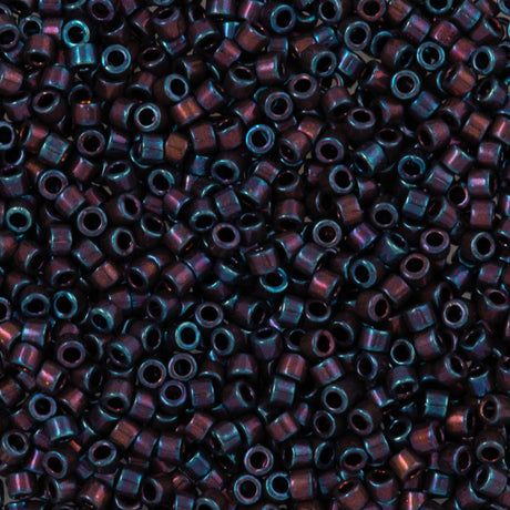 Miyuki Delica Seed Bead 11/0 Metallic Dark Plum Gold Luster AB 2-inch Tube DB1004