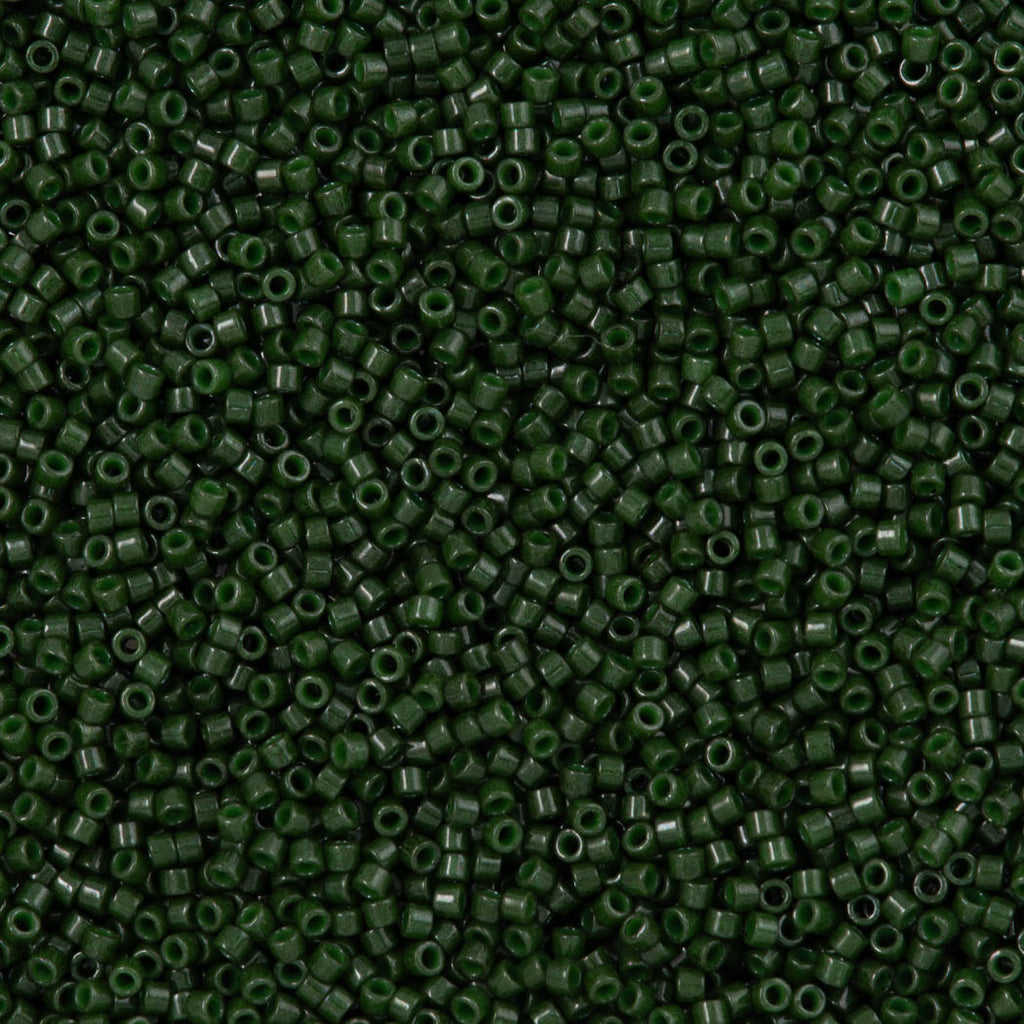 25g Miyuki Delica Seed Bead 11/0 Opaque Dyed Forest Green DB663