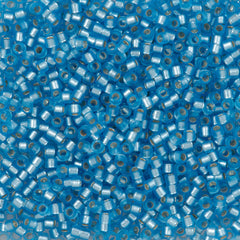 Miyuki Delica Seed Bead 11/0 Semi Matte Silver Lined Dyed Sky Blue 2-inch Tube DB692