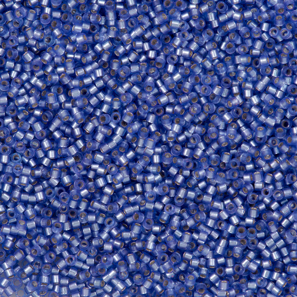 25g Miyuki Delica Seed Bead 11/0 Semi Matte Silver Lined Dyed Purple DB694
