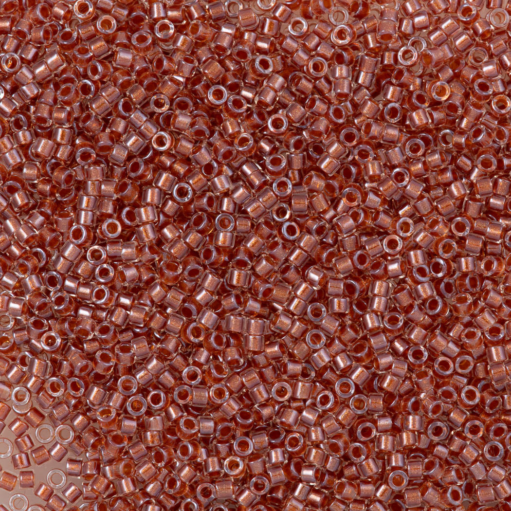 未使用  Bakura - Veya Veya / Thinking About Miyuki Delica Seed Bead 11/0 Inside Dyed Color Auburn 2-inch Tube