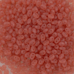 Super Duo 2x5mm Two Hole Beads Matte Milky Pink 22g Tube (71010M)