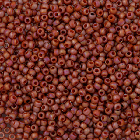 50g Toho Round Seed Bead 11/0 Semi-Glazed Orange AB (2641F)