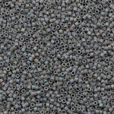 Miyuki Delica Seed Bead 11/0 Opaque Grey AB 2-inch Tube DB882