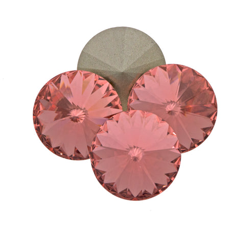Four TRUE CRYSTAL 14mm Rivoli Rose Peach (262)