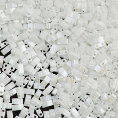 Miyuki Half Tila Seed Bead Opaque White Luster 7.5g Tube (420)