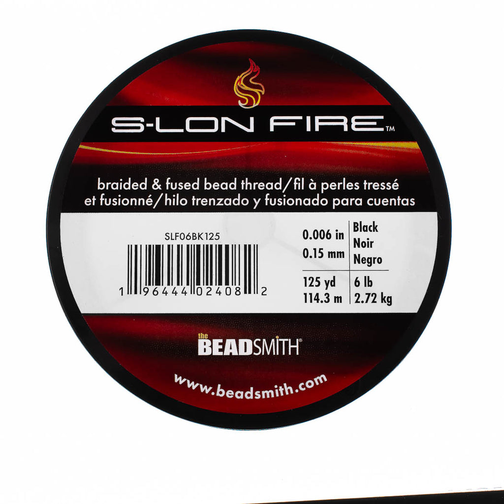 S-LON Fire Black 6Lb Beading Thread 125 yard Spool
