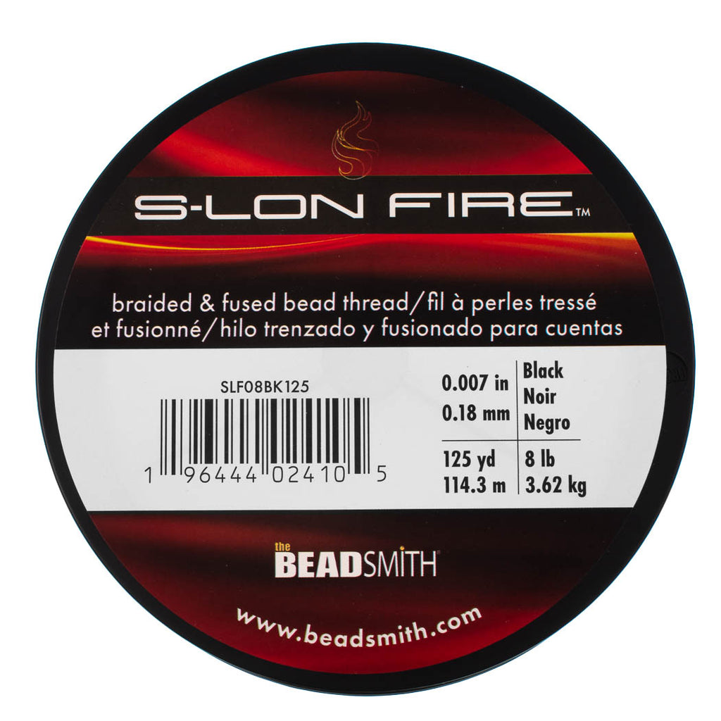 S-LON FIRE Black 8Lb Beading Thread 125 yard Spool