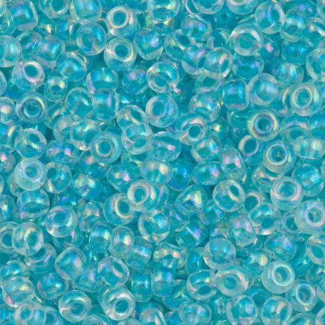 Miyuki Round Seed Bead 6/0 Inside Color Lined Glacier Blue AB 20g Tube (269)