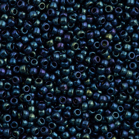 Toho Round Seed Bead 8/0 Metallic Navy Iris 2.5-inch tube (88)