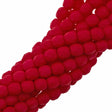 100 Czech Fire Polished 4mm Round Bead Saturated Red (25144)