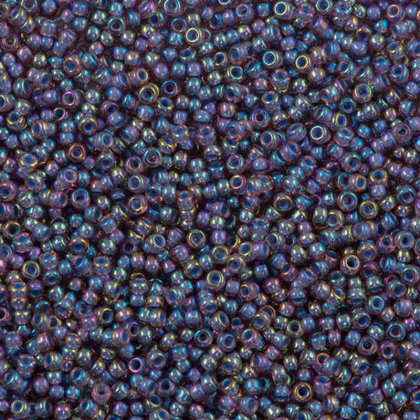 50g Miyuki Round Seed Bead 11/0 Aqua Lined Amethyst AB (360)