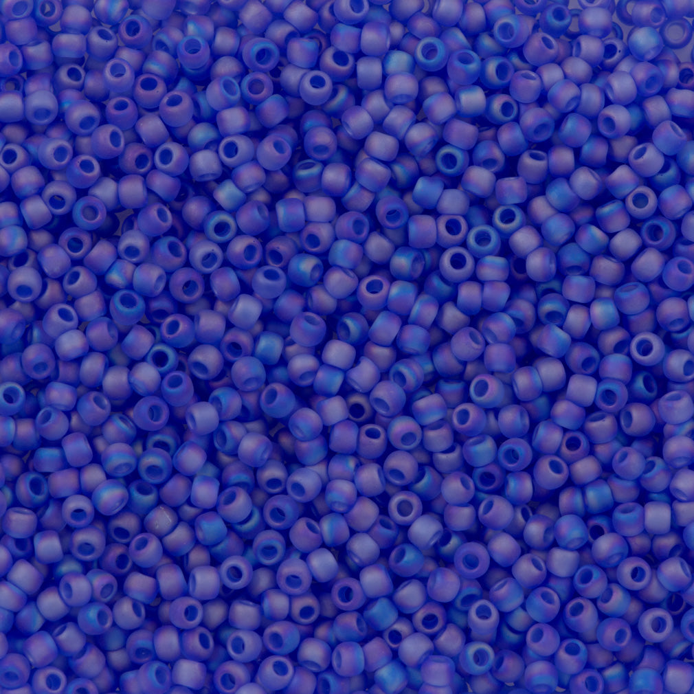 50g Toho Round Seed Bead 11/0 Transparent Matte Cobalt AB (178F)