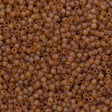Toho Round Seed Bead 15/0 Transparent Matte Dark Amber AB 2.5-inch Tube (162CF)