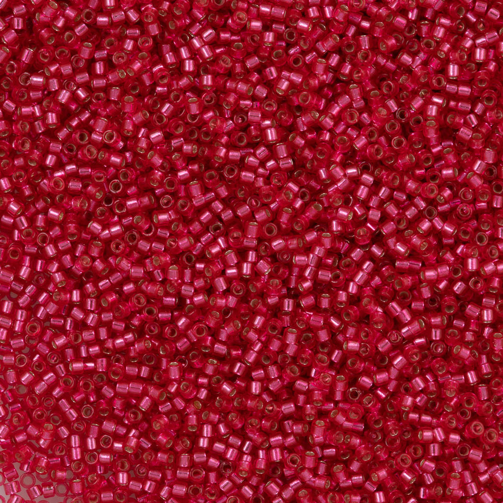 25g Miyuki Delica Seed Bead 11/0 Duracoat Dyed Silver Lined Hibiscus DB2154