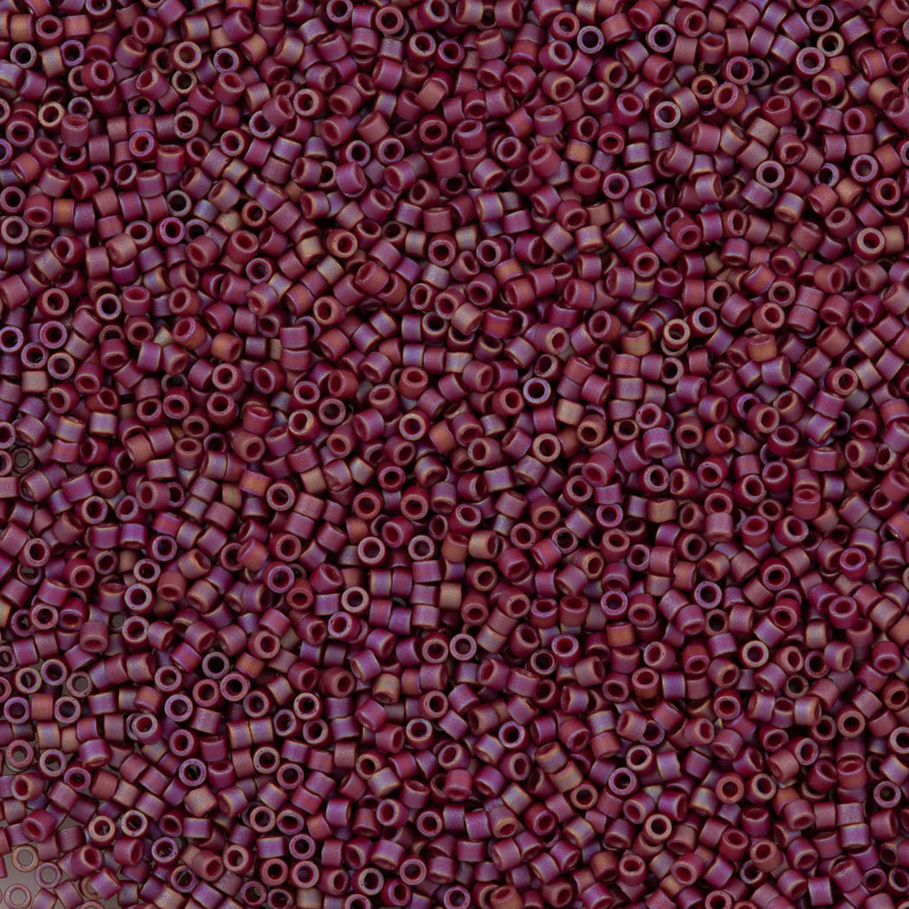 25g Miyuki Delica Seed Bead 11/0 Matte Opaque Glazed Trillium Red AB DB2308