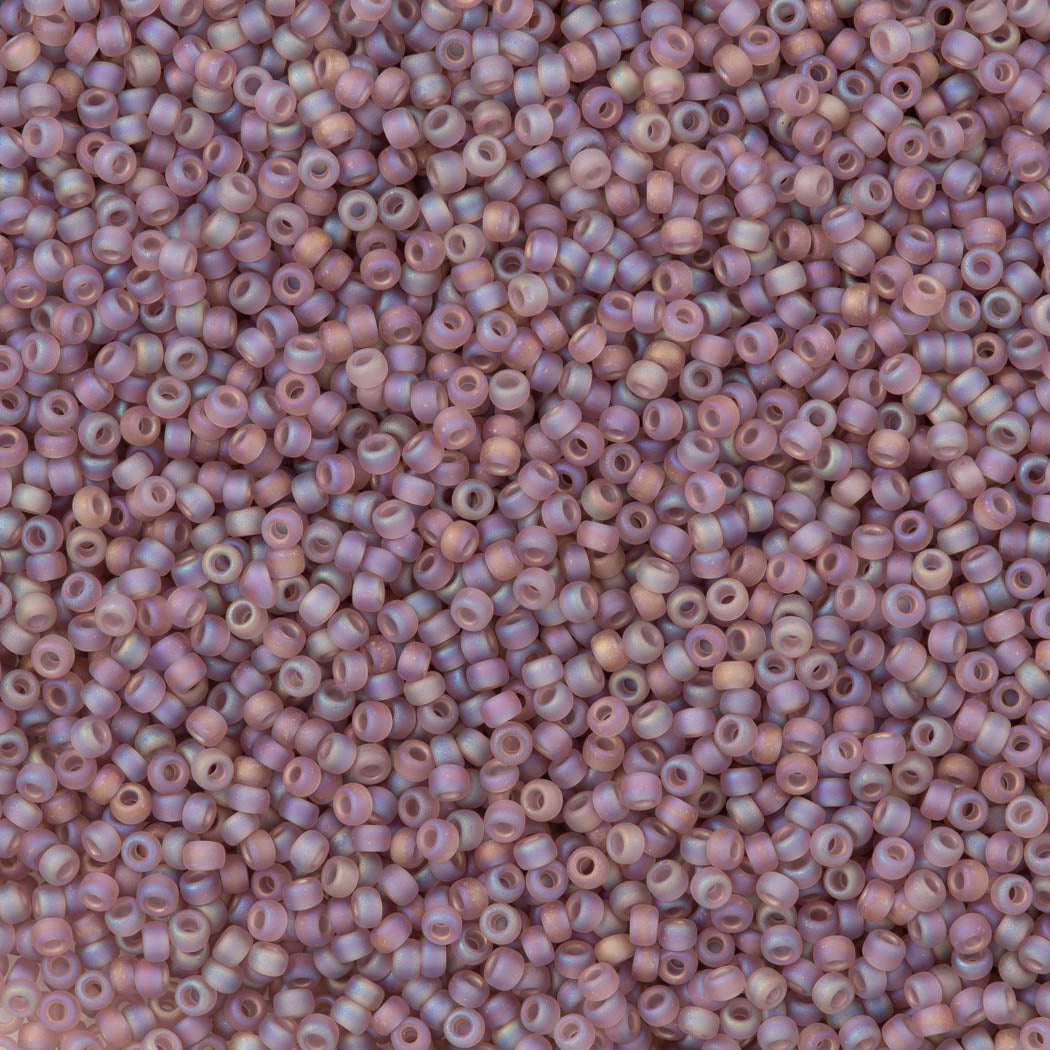 50g Miyuki Round Seed Bead 11/0 Matte Transparent Amethyst AB (142FR)