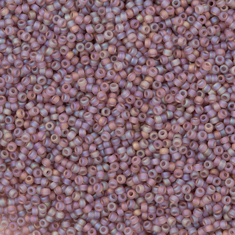 50g Miyuki Round Seed Bead 11/0 Matte Transparent Amethyst AB (142FR)
