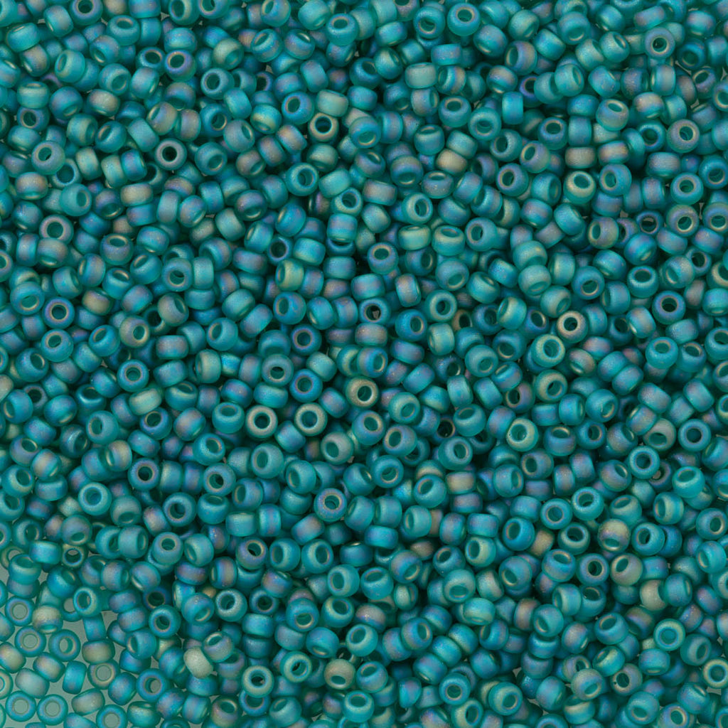 Miyuki Round Seed Bead 11/0 Matte Dark Green AB (147FR)