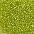 Miyuki Round Seed Bead 11/0 Matte Silver Lined Chartreuse (14F)