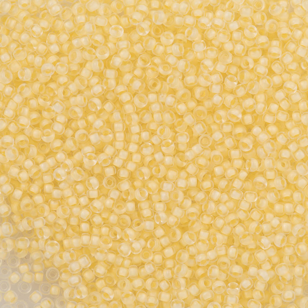 50g Miyuki Round Seed Bead 11/0 Semi-Matte Yellow Lined Crystal (1921)