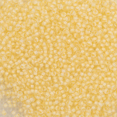 50g Miyuki Round Seed Bead 11/0 Semi-Matte Yellow Lined Crystal (1921)
