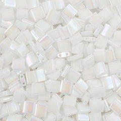 Miyuki Tila Seed Bead Opaque White AB 7g Tube (471)