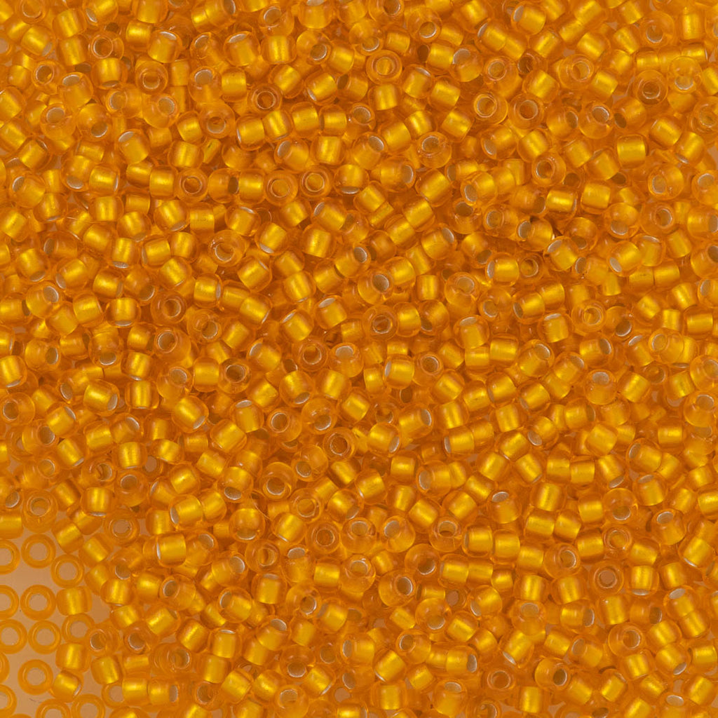 Toho Round Seed Bead 15/0 Silver Lined Matte Light Tangerine (30F)