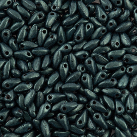 Czech Mini Dagger Metallic Suede Light Green Beads (79051)