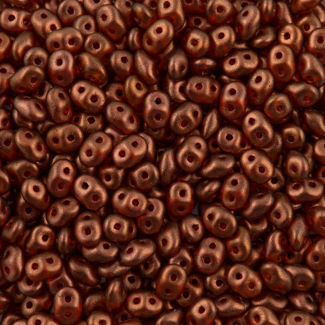 Super Duo 2x5mm Two Hole Beads Halo Tangerine (29252)