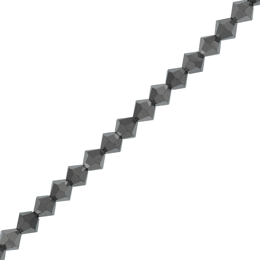 144 Preciosa Crystal 3mm Bicone Bead Jet Hematite (23980HEM)