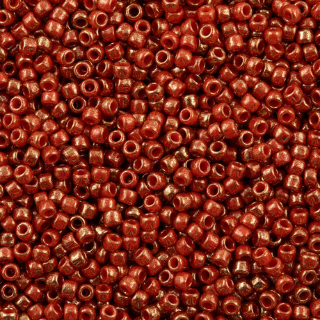 50g Toho Round Seed Bead 8/0 Gilded Marble Orange (1707)