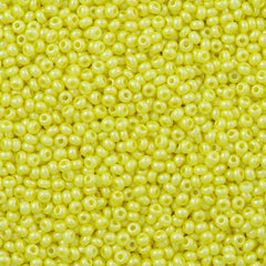 50g Czech Seed Bead 10/0 Dyed Shiny Yellow (23830)