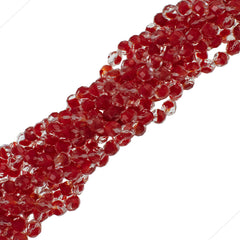 50 Czech Fire Polished 8mm Round Bead Crystal Red (96028)