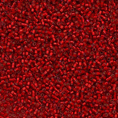 Miyuki Delica Seed Bead 11/0 Silver Lined Dyed Christmas Red 2-inch Tube DB602