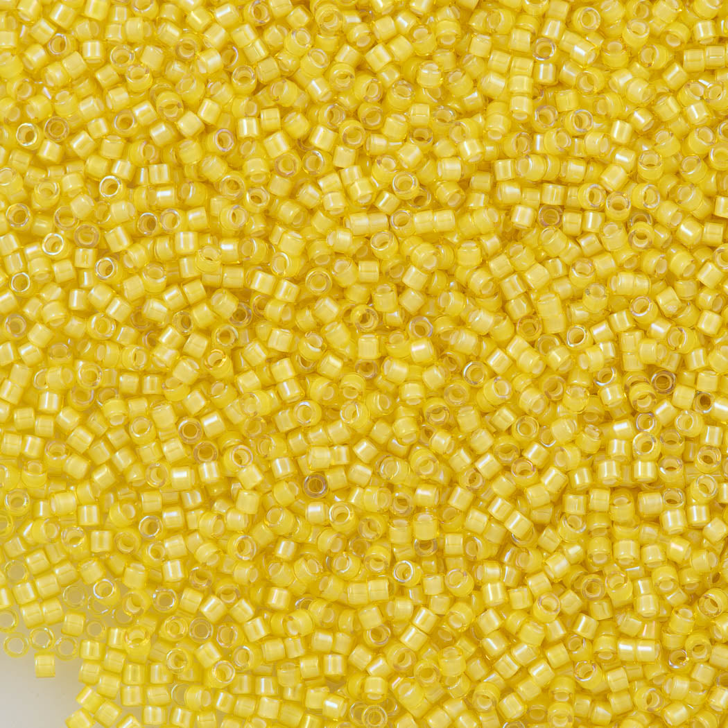 Miyuki Delica Seed Bead 11/0 Inside Dyed Color Yellow White