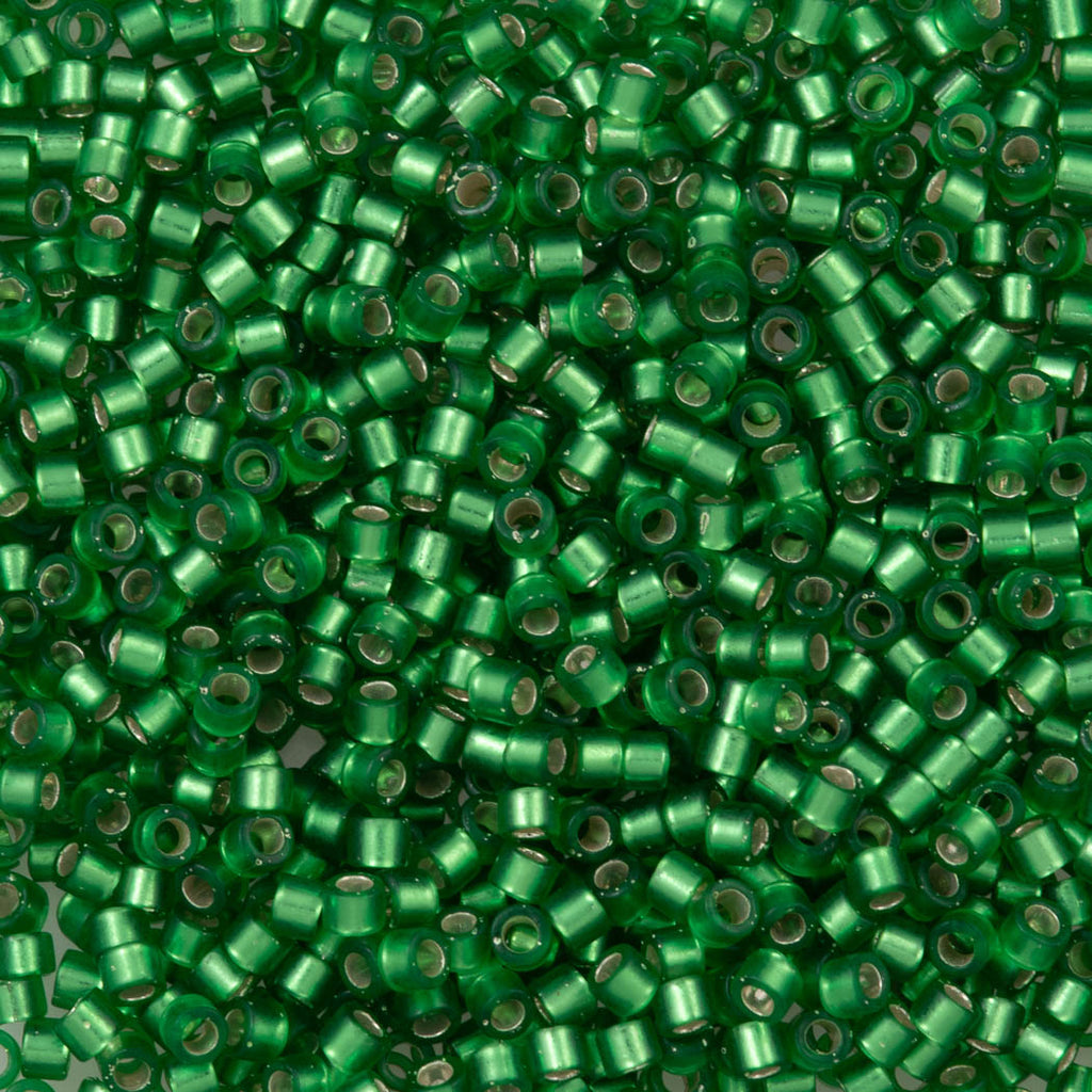 Miyuki Delica Seed Bead 11/0 Semi Matte Dyed Silver Lined Green DB688