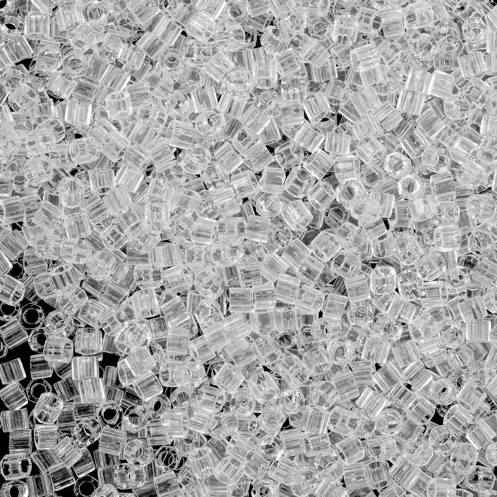 Miyuki Hex Cut Delica Seed Bead 10/0 Transparent Crystal 2-inch Tube DBMC141