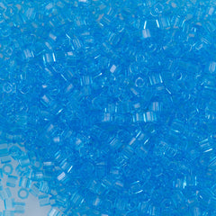 Miyuki Hex Cut Delica Seed Bead 10/0 Transparent Aqua 2-inch Tube DBMC706