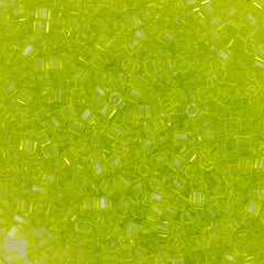 Miyuki Hex Cut Delica Seed Bead 10/0 Transparent Lime Green 2-inch Tube DBMC712