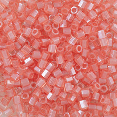 Miyuki Hex Cut Delica Seed Bead 8/0 Transparent Pink Glazed Luster 2-inch Tube DBLC106